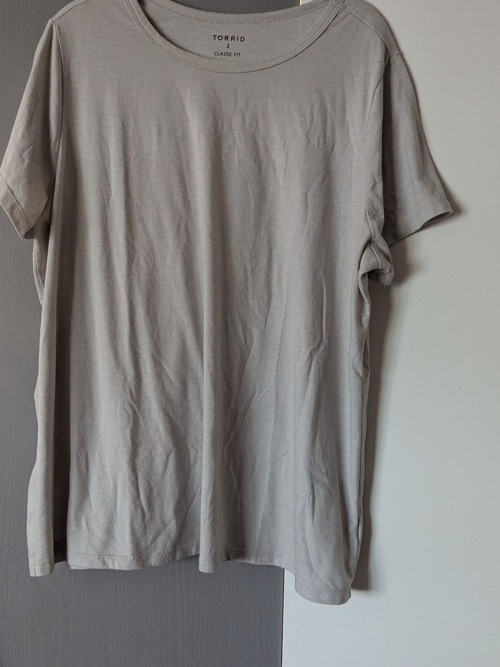 torrid Neutral Light Gray Classic Fit Crew Tee